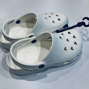 White Disney CROCS with Mickey Mouse Logo